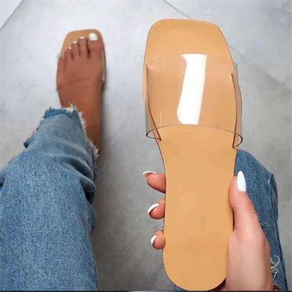 Soft Leather Slippers for Women Open Toe Sandals