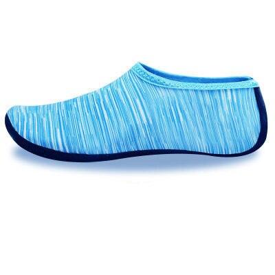 Stevvex blue striped water shoe aqua sock quick-drying barefoot beach shoe on Tampa Home & Garden Store