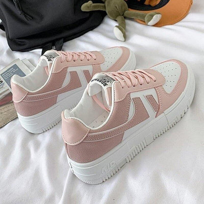 Stevvex women's sneakers pink blush with white perforated toe and chunky platform sole on Tampa Home & Garden Store