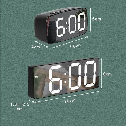 Stevvex acrylic LED alarm clock set of 2 with large 16cm LED display and mirror unit on Tampa Home & Garden Store