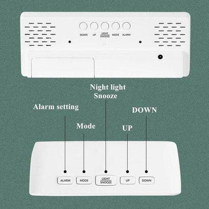 Stevvex acrylic mirror LED alarm clock with digital display dual alarms snooze temp on Tampa Home & Garden Store