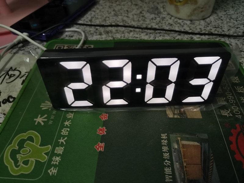 Acrylic LED alarm clock with large white digits on a black desk display 22:03 on Tampa Home & Garden Store