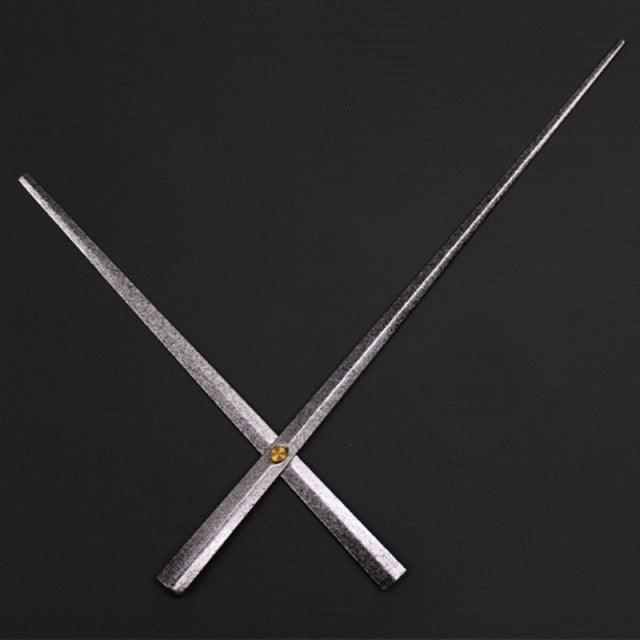 Stevvex clock hands set in metallic silver for wall clocks, cross-form X pair on Tampa Home & Garden Store