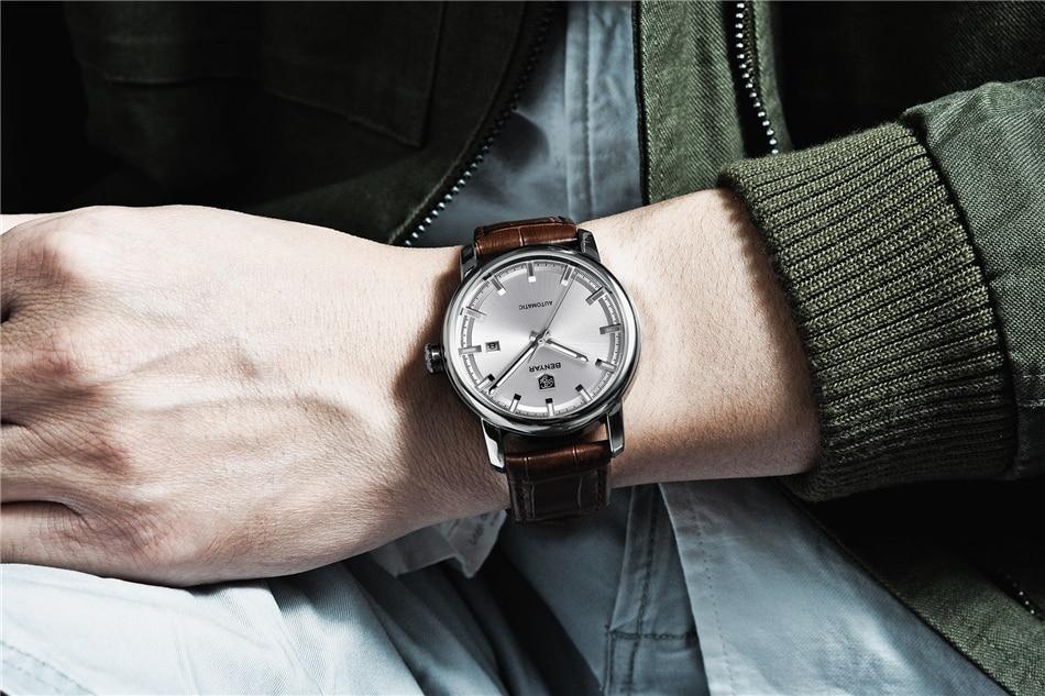 Stevvex ST822LUGNI44 men's analog wristwatch with brown leather strap and silver dial on Tampa Home & Garden Store
