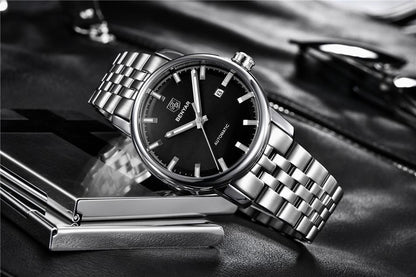 Stevvex ST822LUGNI44 men's stainless steel analog wristwatch with black dial on Tampa Home & Garden Store