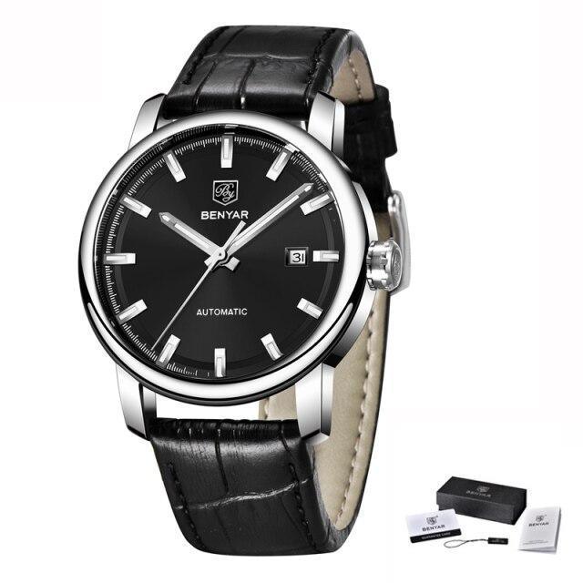 BENYAR men's automatic analog wristwatch with black dial stainless steel case on Tampa Home & Garden Store