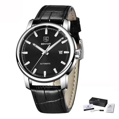 BENYAR men's automatic analog wristwatch with black dial stainless steel case on Tampa Home & Garden Store