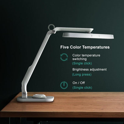 Stevvex desk lamp LED white adjustable arm on desk with touch control five color temperatures on Tampa Home & Garden Store