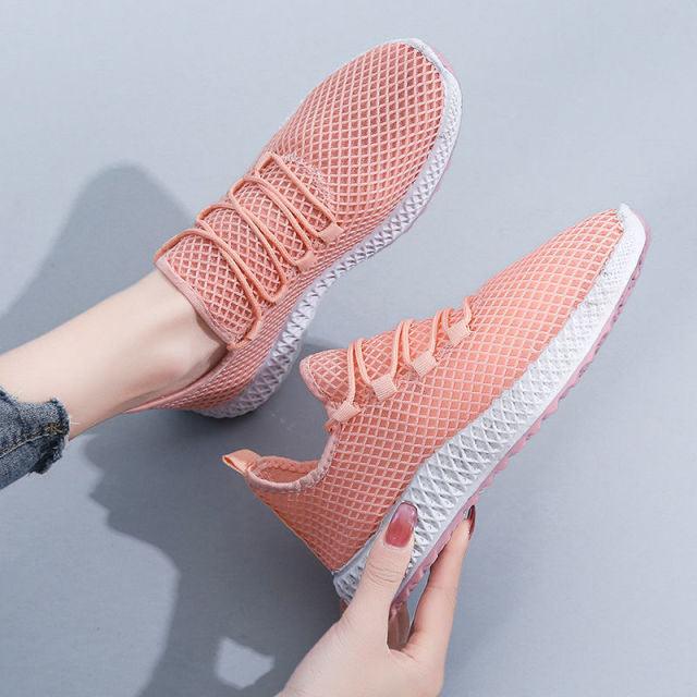 Stevvex women's running sneakers pink breathable mesh, lightweight non-slip sole walking shoes on Tampa Home & Garden Store