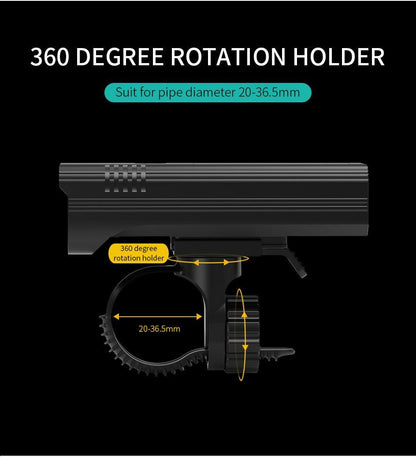 Waterproof LED bike light and USB flashlight by Stevvex with 360° rotation holder fits 20–36.5mm on Tampa Home & Garden Store