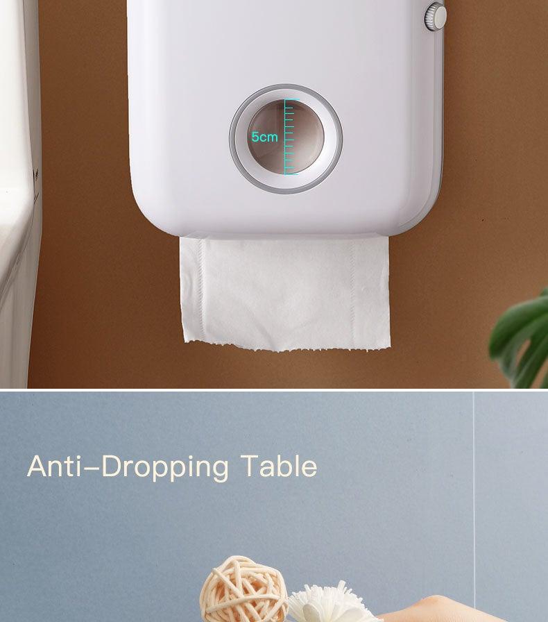 Stevvex wall-mounted toilet paper holder with shelf and drawer, white waterproof tissue dispenser on Tampa Home & Garden Store