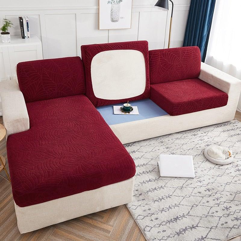 Waterproof Stevvex sofa seat cover burgundy red cushion set, reversible anti-dust wrap on Tampa Home & Garden Store