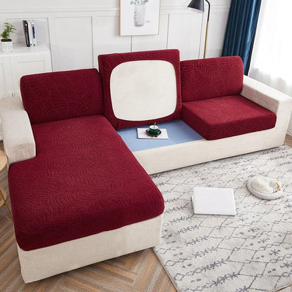 Waterproof Stevvex sofa seat cover burgundy red cushion set, reversible anti-dust wrap on Tampa Home & Garden Store