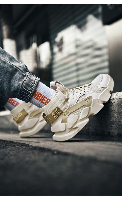 Stevvex beige high-top sneakers with chunky sole; pair shown on Tampa Home & Garden Store