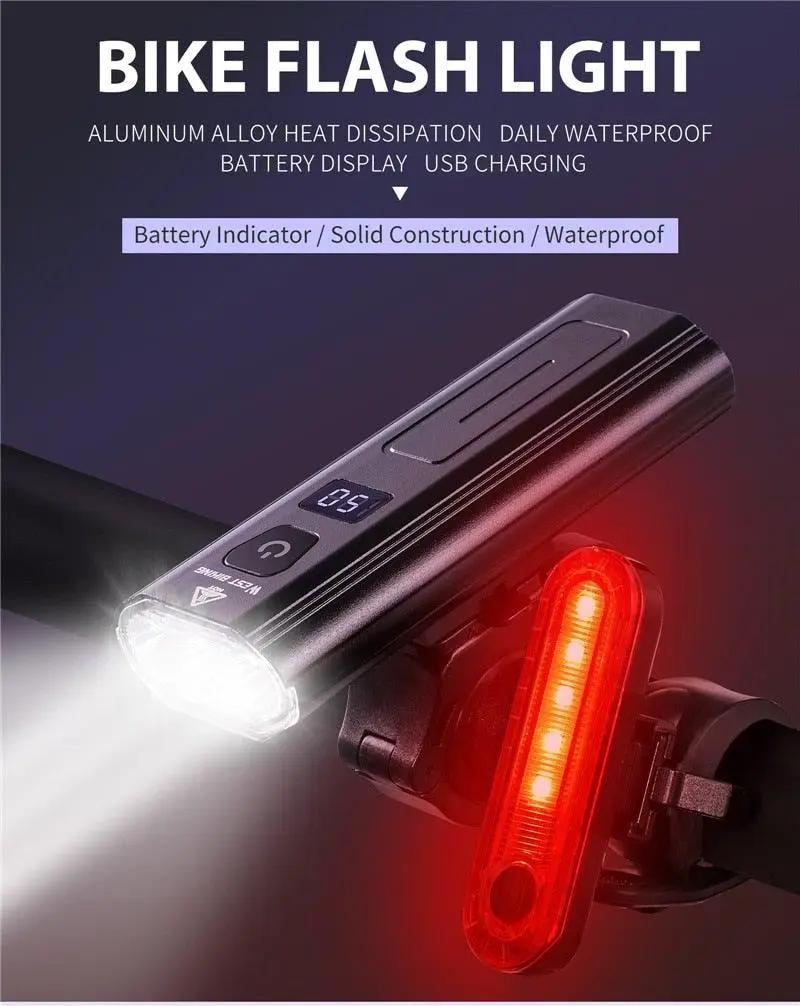 Front Bicycle Light USB Rechargeable LED Headlamp