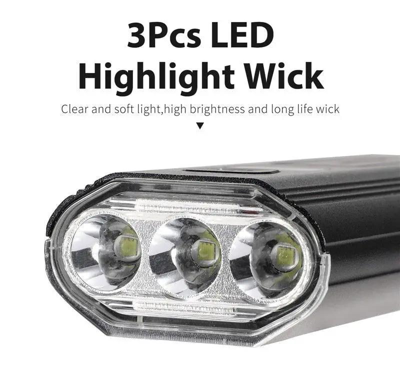 Front Bicycle Light USB Rechargeable LED Headlamp