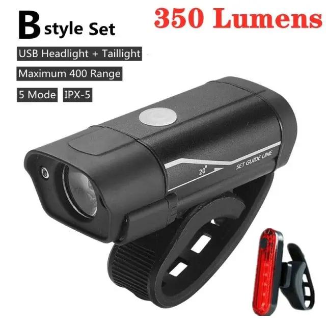 Front Bicycle Light USB Rechargeable LED Headlamp