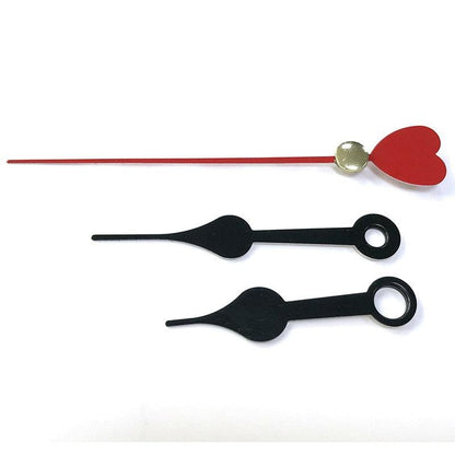Stevvex clock hands set STCC565FGG with red heart-ended second hand and black hour/minute hands on Tampa Home & Garden Store