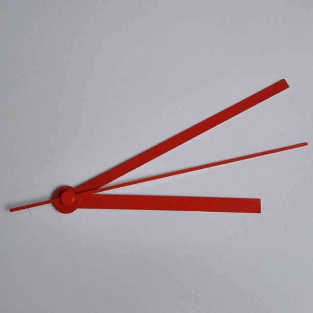 Three red clock hands set with center hub for wall clocks, quartz movement accessory on Tampa Home & Garden Store