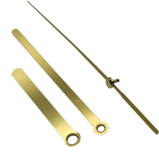 Clock hands set three-piece gold Stevvex kit with hour and minute hands and spindle shaft on Tampa Home & Garden Store