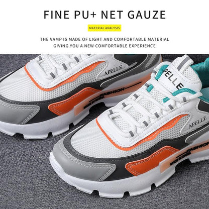 Stevvex athletic shoes pair with white mesh upper, orange gray overlays on Tampa Home & Garden Store