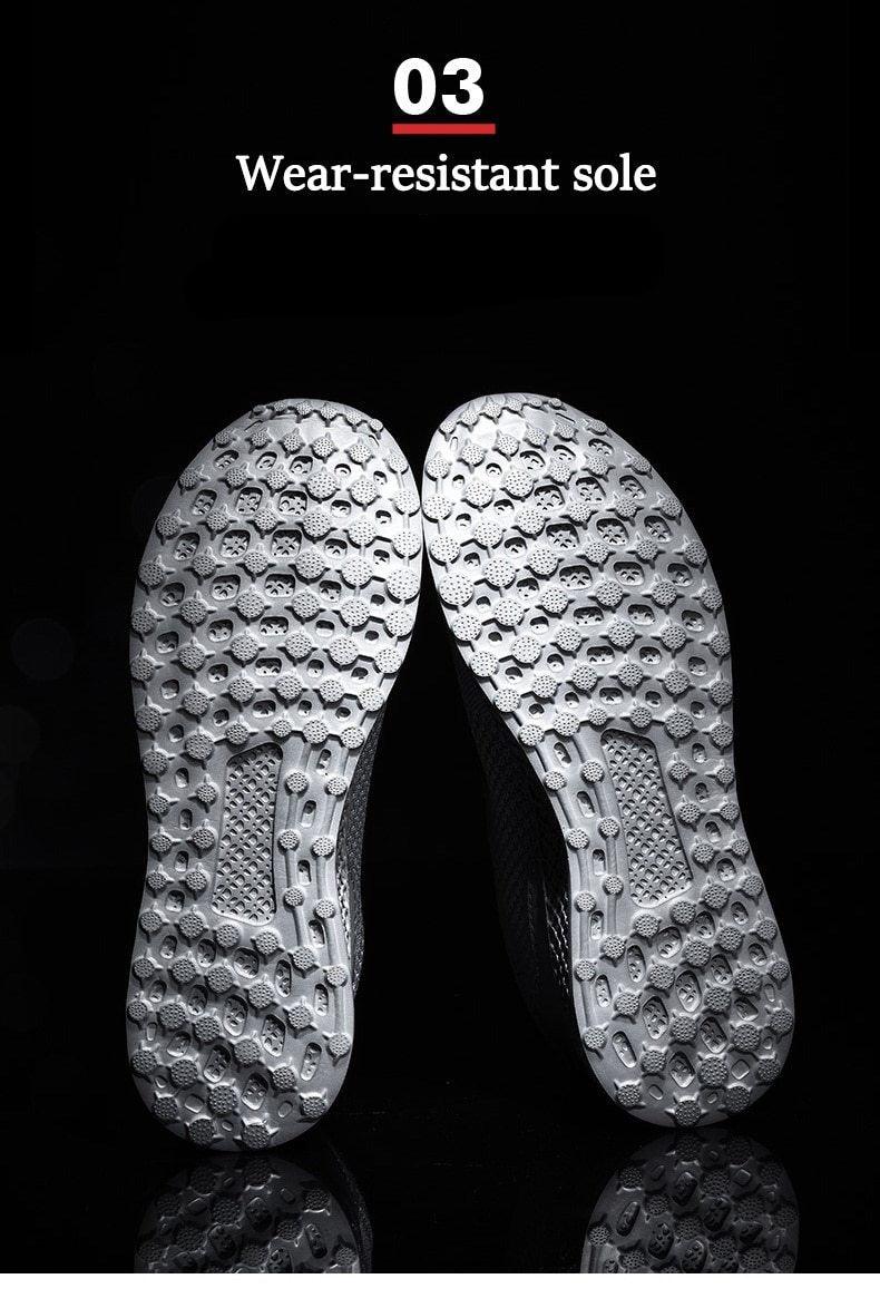 Stevvex men's sneakers pair with gray wear-resistant outsole and dotted traction pattern on Tampa Home & Garden Store