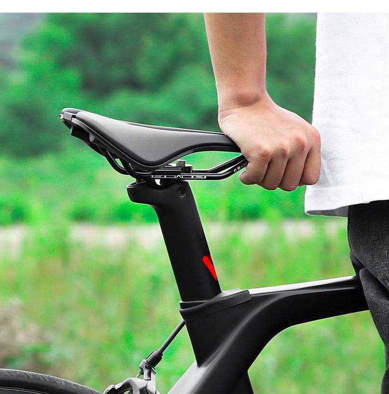 Leather bike saddle Stevvex for road bikes with hollow cushion ergonomic waterproof design on Tampa Home & Garden Store