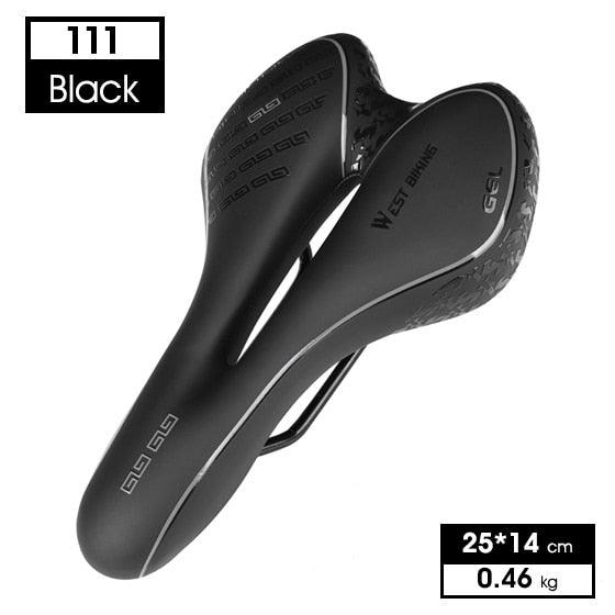 Leather bike saddle for road bikes by Stevvex, black, breathable hollow cushion, 25x14 cm on Tampa Home & Garden Store