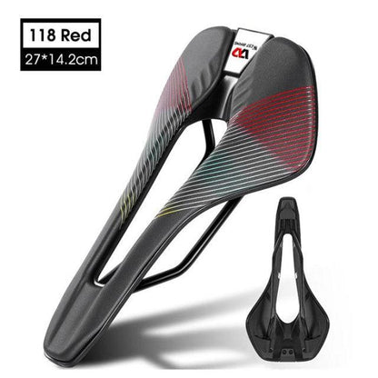 Stevvex leather bike saddle for road bike, breathable cushion, black with red, 27x14.2cm on Tampa Home & Garden Store