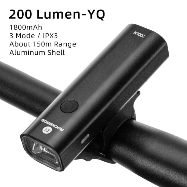 Stevvex bike light front lamp black aluminum shell USB rechargeable IPX3 on Tampa Home & Garden Store