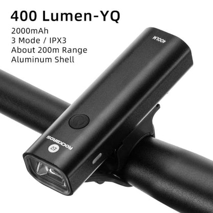 Stevvex bike front light USB rechargeable 400 Lumen aluminum shell 3-mode IPX3 on Tampa Home & Garden Store