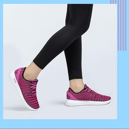 Mens lightweight running sneakers pink knit upper with white sole Stevvex for jogging on Tampa Home & Garden Store