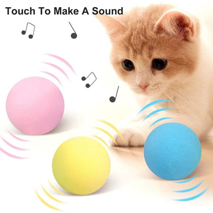 Smart cat toys ball set with pink yellow blue catnip balls and chirping sounds Stevvex on Tampa Home & Garden Store