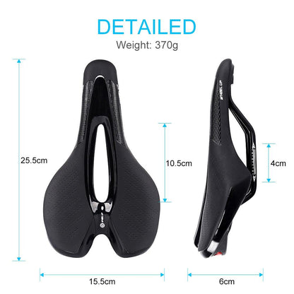 Stevvex Comfortable Bike Saddle with Taillight USB, black cutout design bicycle saddle on Tampa Home & Garden Store