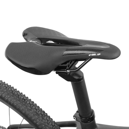 Bike saddle Stevvex ST90SP5111FVT with taillight and USB, black with Wheel Up branding on Tampa Home & Garden Store