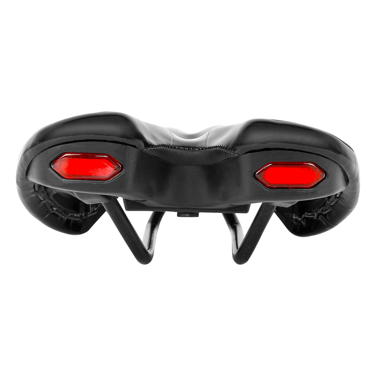 Comfortable Bike Saddle with Taillights and USB by Stevvex, black with red lights on Tampa Home & Garden Store