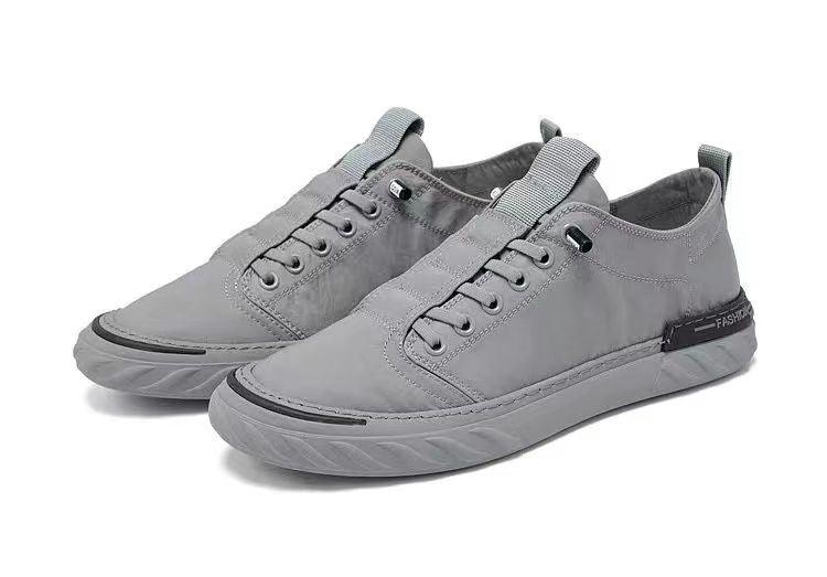 Canvas men's gray sneakers by Stevvex with lace-up front and pull tabs on Tampa Home & Garden Store