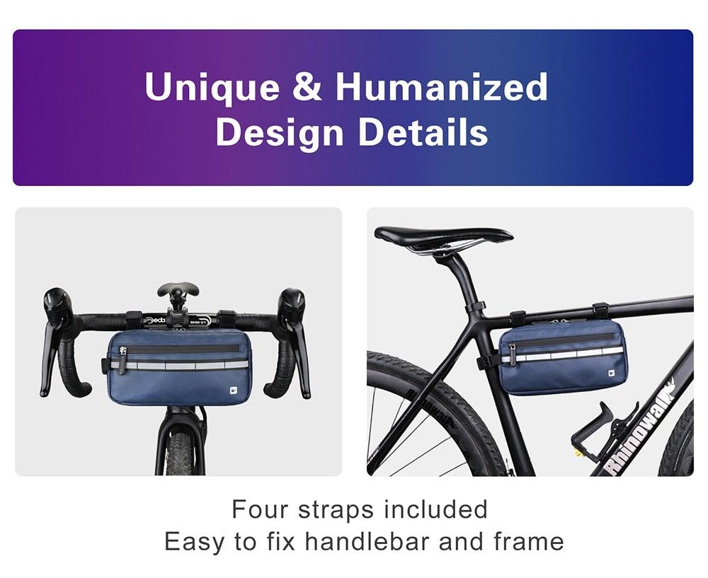 Stevvex ST95... Wait what? No.

Let's craft final:

"Stevvex ST90SP880XXW waterproof handlebar bag for bicycle frame, blue, four straps included on Tampa Home & Garden Store"