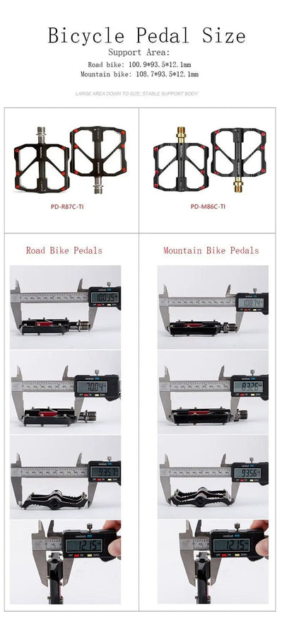 Titanium Bicycle Pedals With Titanium Shaft