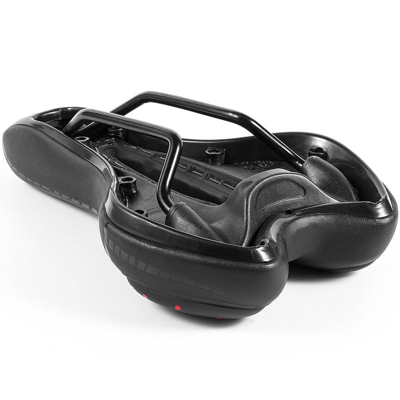 Stevvex bicycle saddle, black PU leather gel-filled seat for MTB/road bikes, anti-slip on Tampa Home & Garden Store