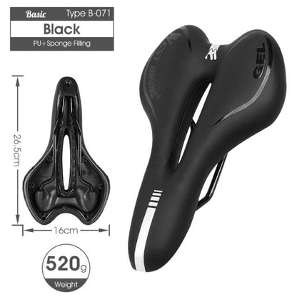 Stevvex bike saddle PU leather gel cushion anti-slip waterproof seat 26.5 cm x 16 cm on Tampa Home & Garden Store