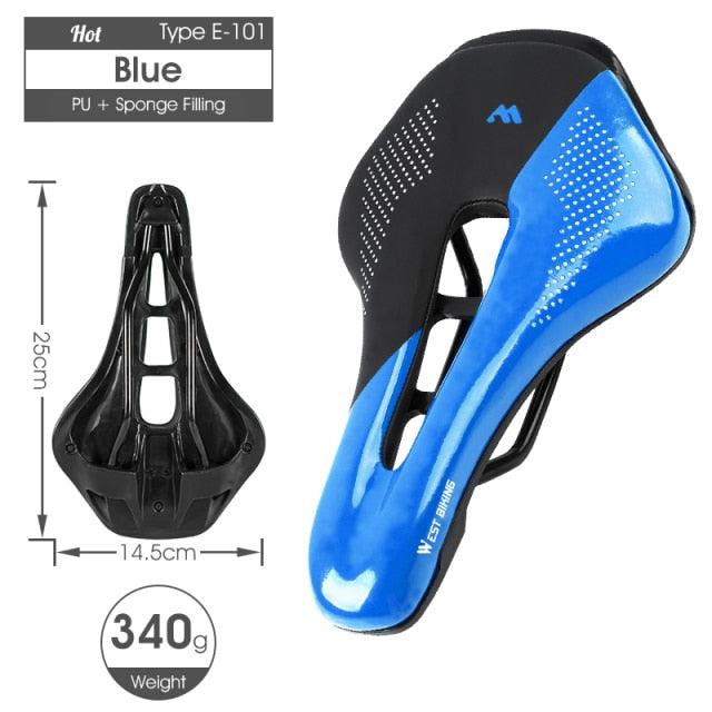 Bike Saddle Stevvex Blue PU Leather Gel-Filled Cushion MTB Seat anti-slip Waterproof on Tampa Home & Garden Store