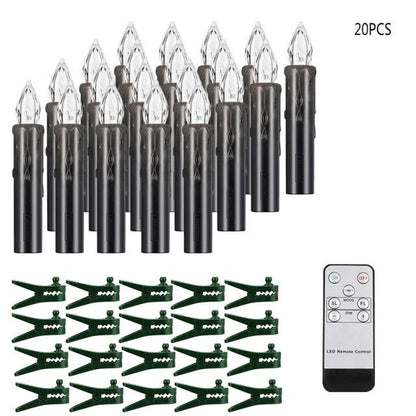 Stevvex 20pcs warm white flameless LED taper candles with remote and suction cups for decor on Tampa Home & Garden Store