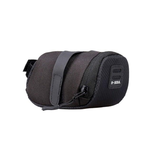 Stevvex waterproof bicycle saddle bag under-seat pouch with strap black compact bike tool storage bag on Tampa Home & Garden Store