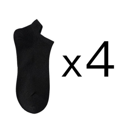 Ankle socks Stevvex black cotton 4-pack no-show on Tampa Home & Garden Store