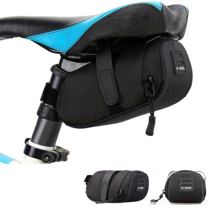 Bike saddle bag by Stevvex, black waterproof wedge pouch for MTB and road cycling on Tampa Home & Garden Store