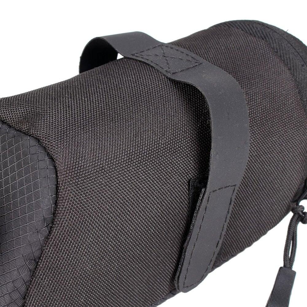 Bicycle saddle bag Stevvex waterproof under-seat wedge with black fabric and strap on Tampa Home & Garden Store