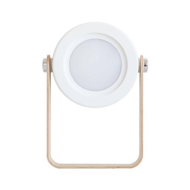 Desk lamp Stevvex round white LED head with gold metal U-frame on Tampa Home & Garden Store