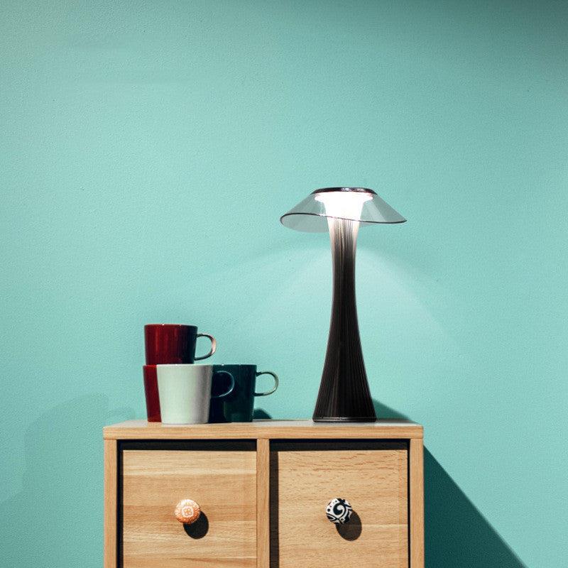 Stevvex LED Table Lamp USB charging dimmable bedside lamp with transparent crystal shade on Tampa Home & Garden Store