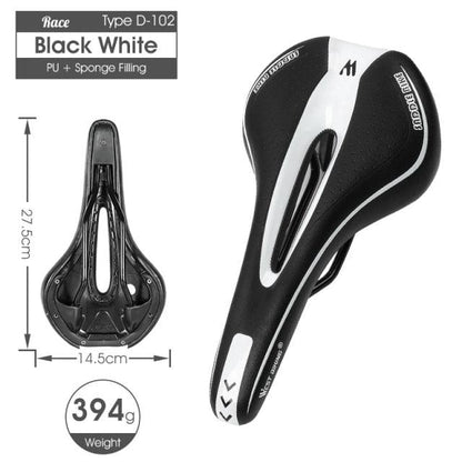 Stevvex saddle black white PU leather gel filled anti-slip waterproof 27.5cm 14.5cm 394g on Tampa Home & Garden Store